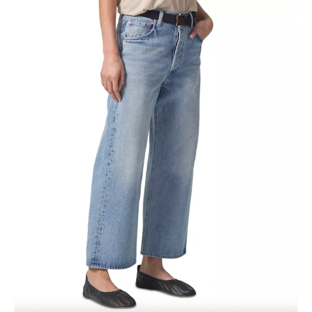 NWT Citizens of Humanity Gaucho Vintage Wide Leg Jeans 34 Misty Cropped